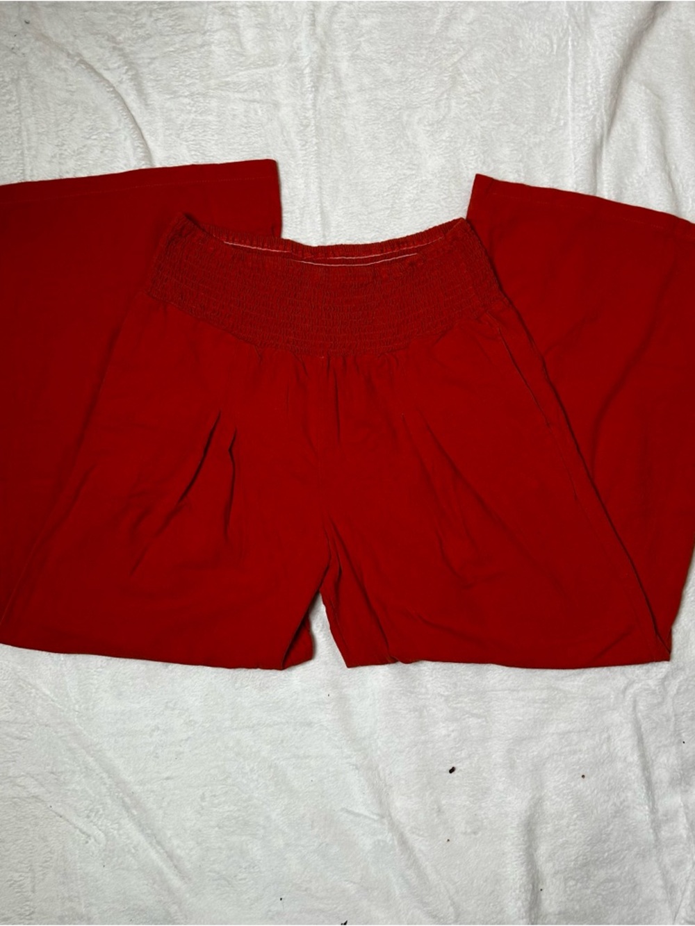 Women’s Red Wide-Leg Pull-On Pants
